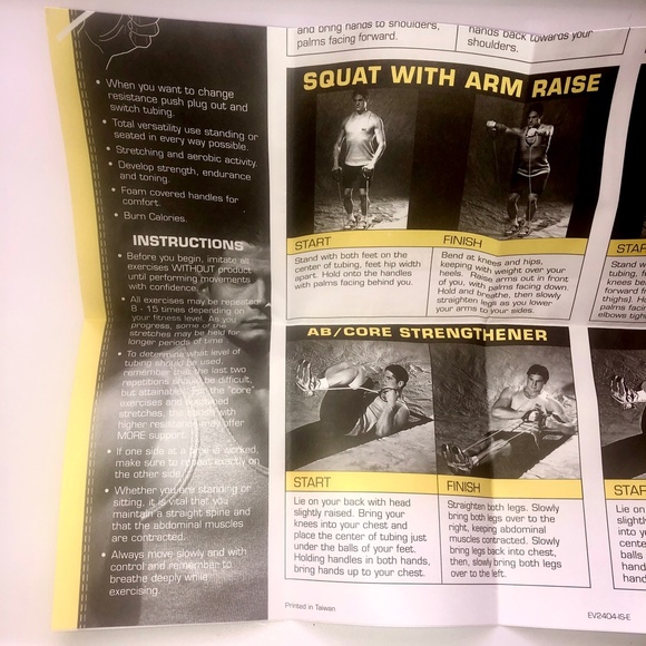 EVERLAST Pilates Resistance Tubing Set of 3 Bands + Exercise Fitness Guide - Picture 14 of 16